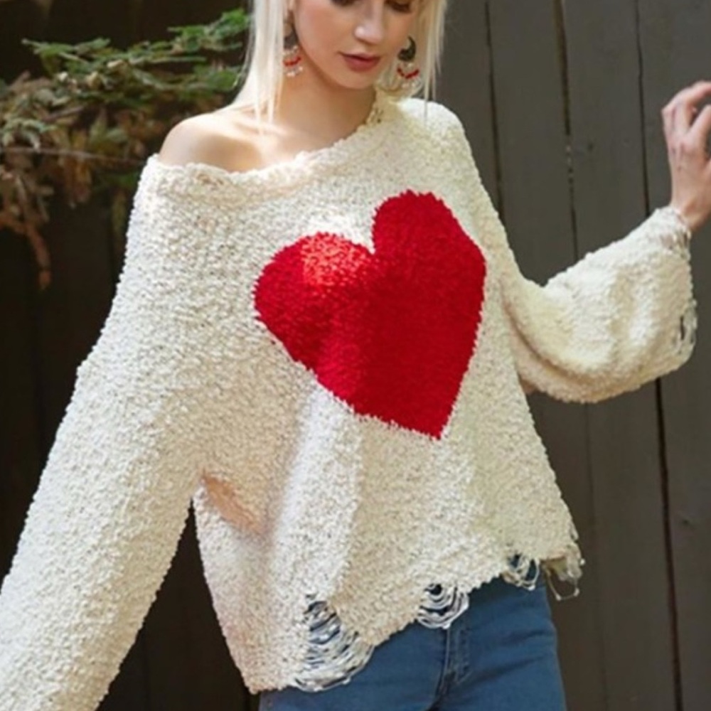 POL heart sweater